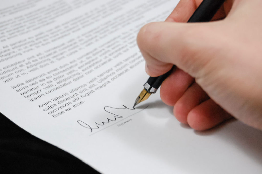 Signing estate document